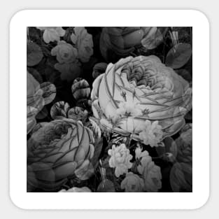 Gray Shabby Chic Watercolor Roses Sticker